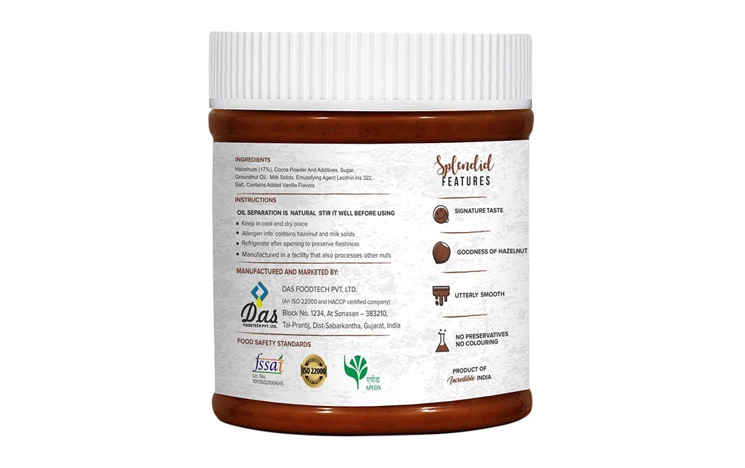 Pintola Hazelnut Cocoa Spread    Plastic Jar  350 grams